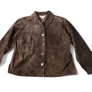 Vintage Gorgeous Brown Suede Button Down